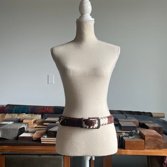 Gap Genuine Cowhide Hair Western Cowboy Style Pony Fur Cow Leather Belt Size M - Picture 12 of 16